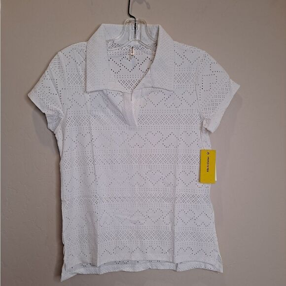 EleVen By Venus Williams Preppy Feminine Devotion Polo Tennis Shirt Whit… - Picture 2 of 9